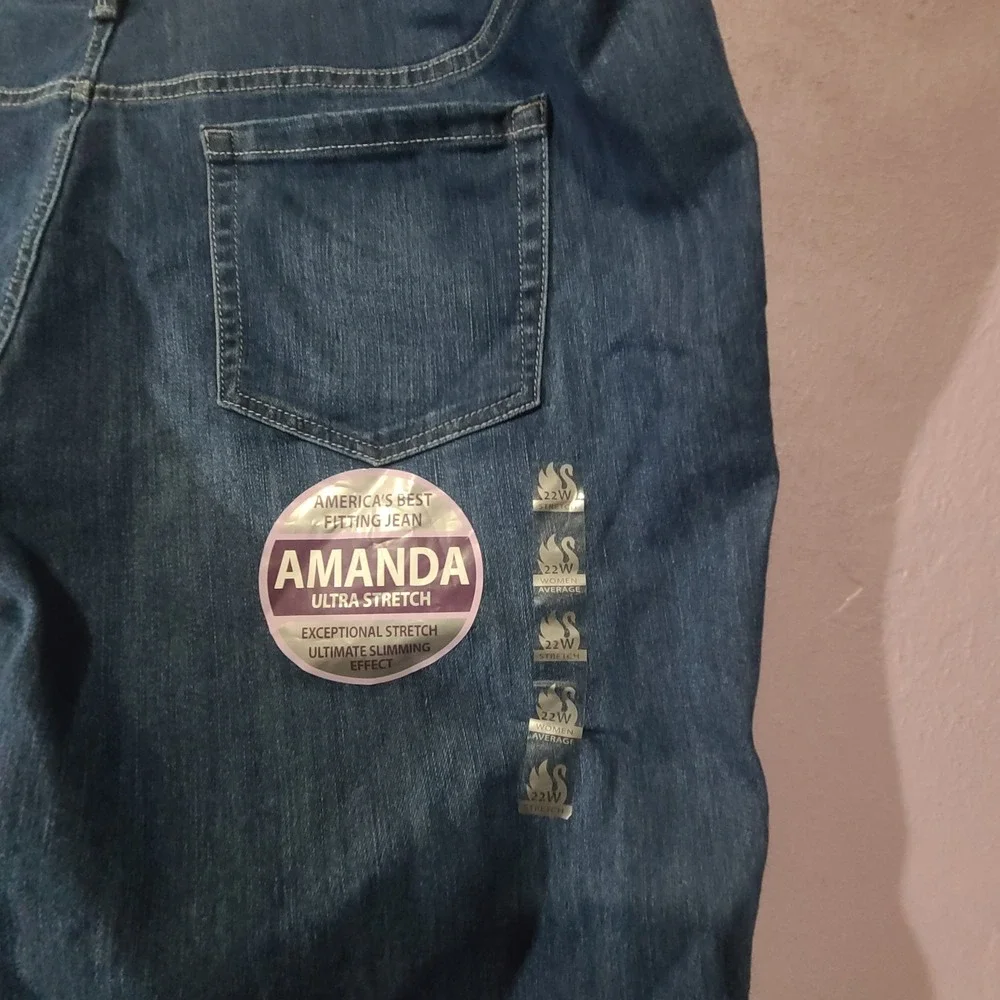 Gloria Vanderbilt Amanda The Original Slimming Jean Tapered Leg Womens Sz 22 W - Picture 6 of 6